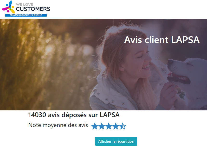 Landing Page Avis Client LAPSA - We Love Customers